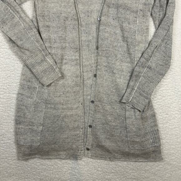 Eileen Fisher M Open Front Cardigan 100% Linen Lagenlook Minimalist Quiet Luxury - Picture 3 of 10